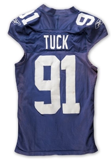 2011 Justin Tuck New York Giants Game Worn Home Jersey 